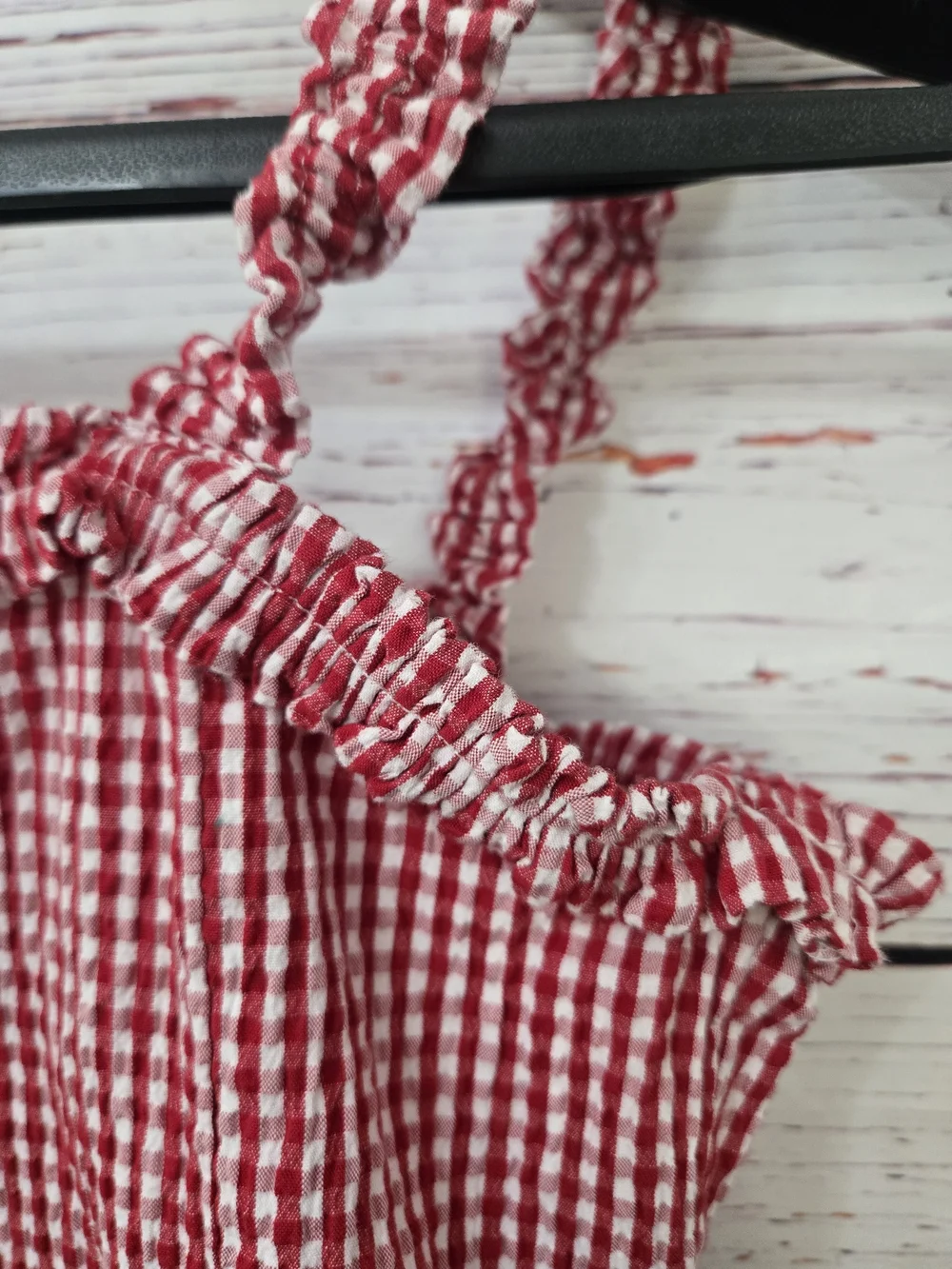 NWT Gap Kids Girls Red Gingham Ruffle Dress Size XL 12